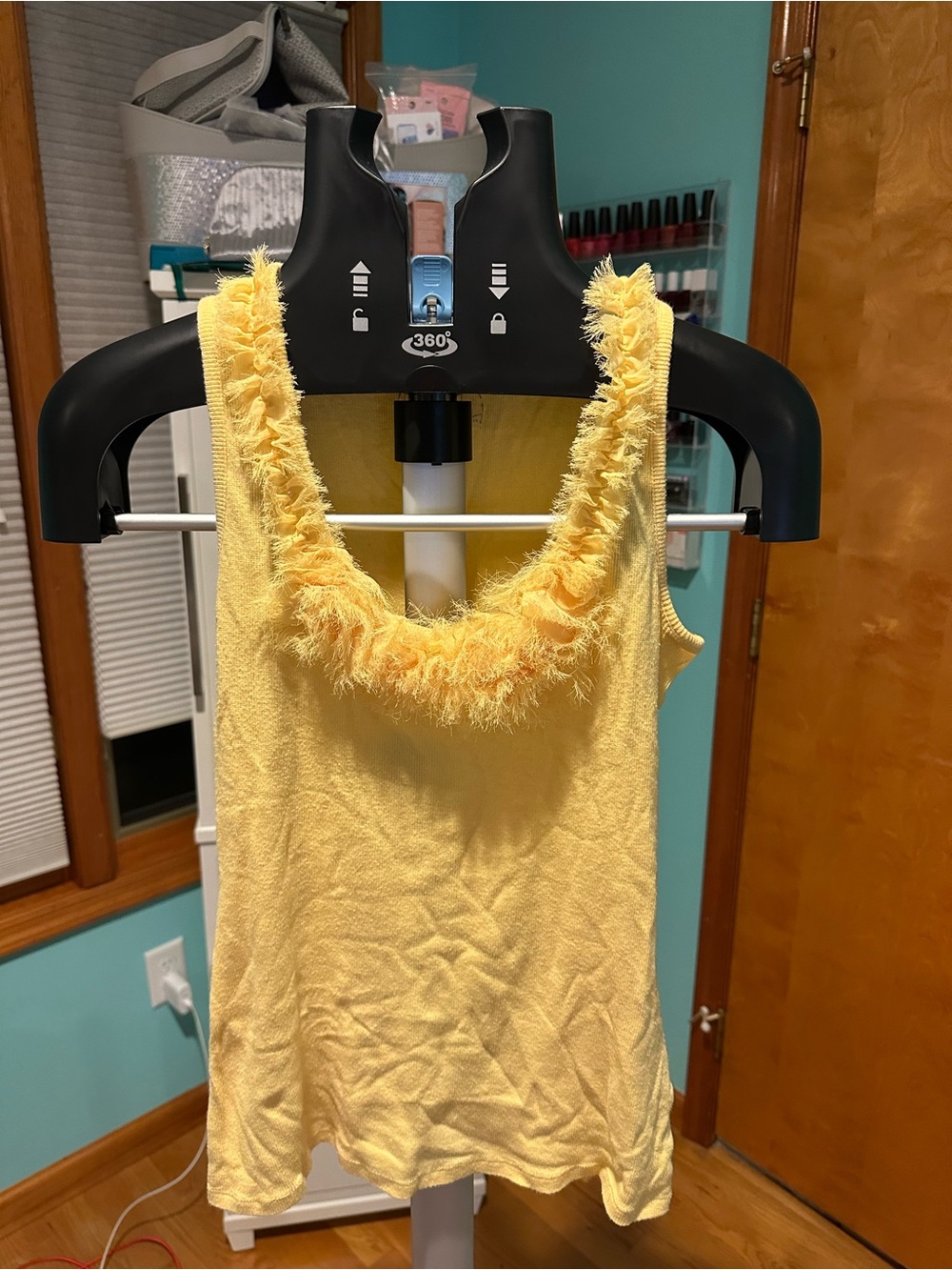INC International Concepts Sunflower Yellow Fringed Scoop Tank